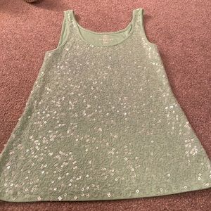 Seafoam green tank with embellishment!